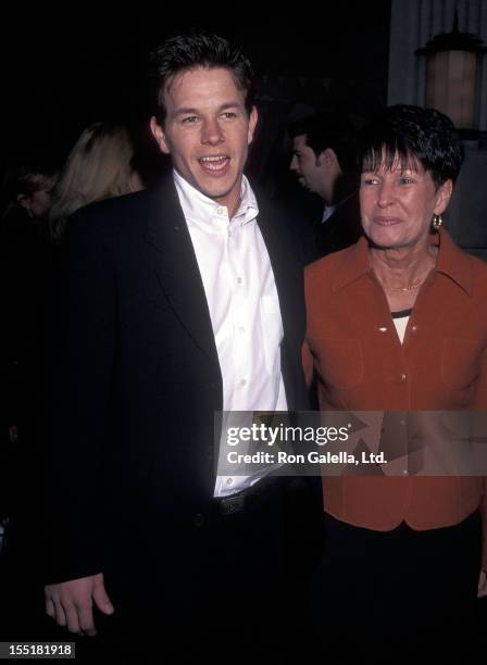 Actor Mark Wahlberg and mother Alma Wahlberg attend the "Les Miserables" New York City Premiere on April 20, 1998 at Sony Theatres Lincoln Square in...