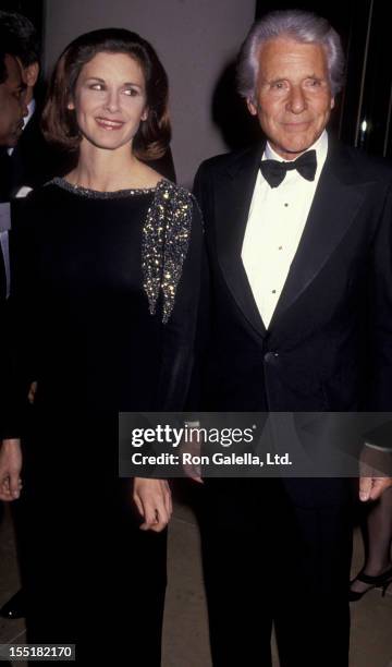 Actress Stephanie Zimbalist and actor Efrem Zimbalist Jr. Attend 48th Annual Golden Globe Awards on January 19, 1991 at the Beverly Hilton Hotel in...