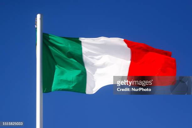 Flag of Italy is seen ahead of the F1 Grand Prix of Hungary at Hungaroring on July 22, 2023 in Budapest, Hungary.