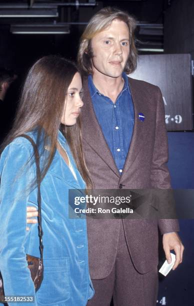 Marcheline Bertrand and actor Jon Voight attend Stars For McGovern Benefit Fundraiser on June 14, 1972 at Madison Square Garden in New York City.