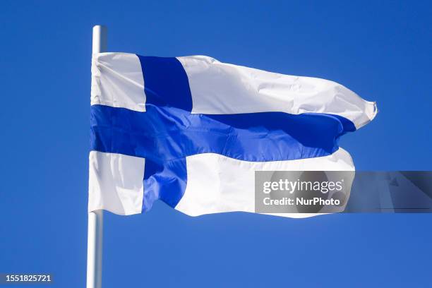 Flag of Finland is seen ahead of the F1 Grand Prix of Hungary at Hungaroring on July 22, 2023 in Budapest, Hungary.