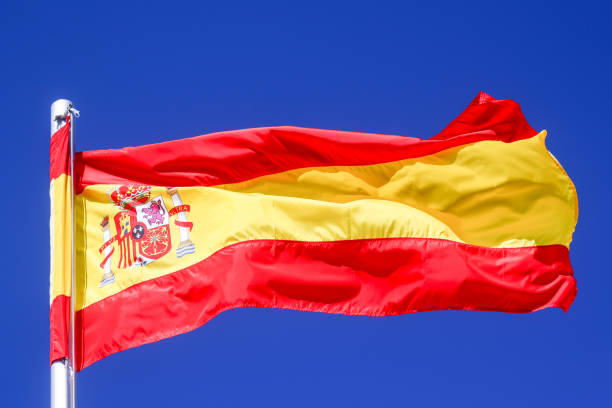 Flag of Spain is seen ahead of the F1 Grand Prix of Hungary at Hungaroring on July 22, 2023 in Budapest, Hungary.