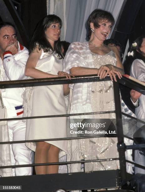 Actress Shirley MacLaine and daughter Sachi Parker attend Shirley MacLaine's 50th Birthday Party on April 23, 1984 at The Limelight in New York City.