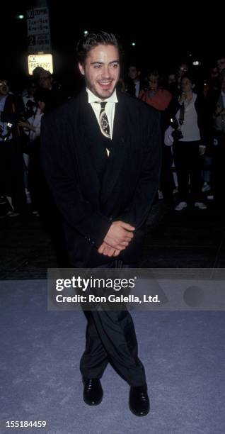 Actor Robet Downey Jr. Attends Starlight Foundation Benefit on September 22, 1988 at Ed DeBevics Restaurant in Beverly Hills, California.