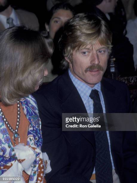Actor Robert Redford and Lola Redford attend A Future With Alternatives Benefit on May 5, 1978 at St. John the Divine Cathedral in New York City.