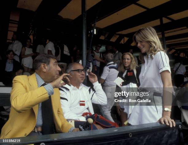 Howard Cosell, Art Buchwald and Cheryl Tiegs attend Robert F. Kennedy Pro-Celebrity Tennis Tournament on August 26, 1978 at Forest Hills in New York...