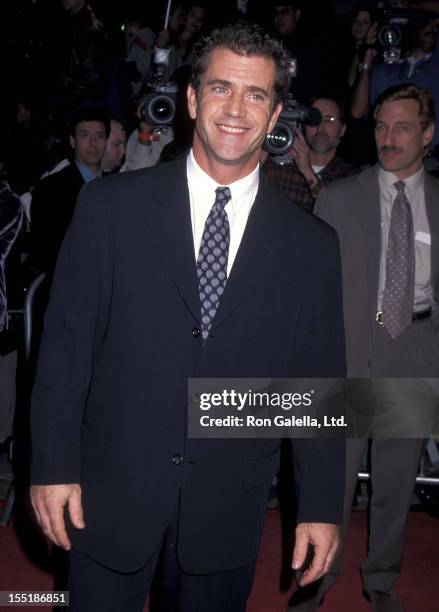 Actor Mel Gibson attends the "Ransom" Westwood Premiere on November 1, 1996 at Mann Village Theatre in Westwood, California.