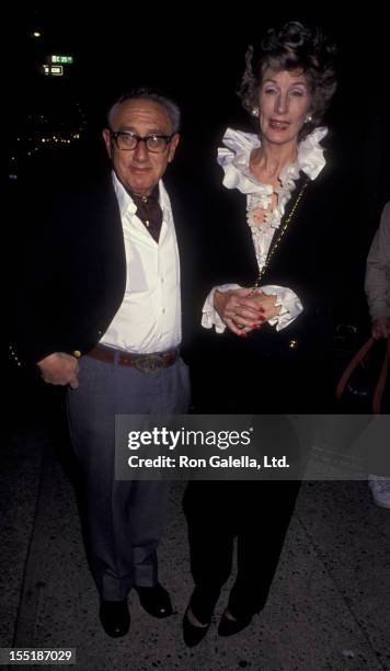 Henry Kissinger and Nancy Kissinger attend Literacy Volunteers Wild West Hoedown Benefit Gala on November 26, 1990 at the Armenian Church in New York...