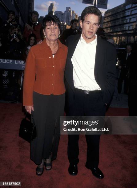 Actor Mark Wahlberg and mother Alma Wahlberg attend the "Les Miserables" New York City Premiere on April 20, 1998 at Sony Theatres Lincoln Square in...