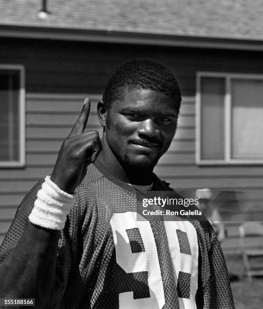 Athlete Lawrence Taylor attends New York Giants Off-Season Training on July 30, 1981 at Pace University in Pleasantville, New York.