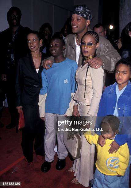 Actor Will Smith, actress Jada Pinkett Smith, son Jaden Smith, Will's son Trey Smith, Will Smith's nephew and Jada's mom Adrienne Banfield attend...