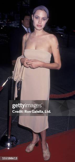 Actress Angelina Jolie attends the premiere of "Wallace" on August 1, 1997 at the Director's Guild Theatr in Hollywood, California.