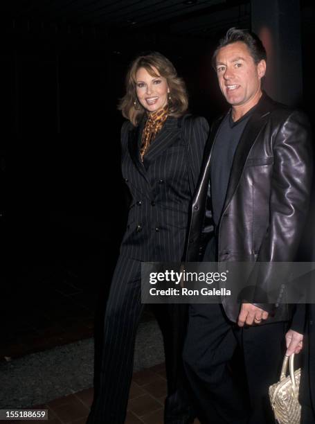 Actress Raquel Welch and husband Richard Palmer attend the Spring 2001 Fashion Week: Escada Fashion Show on September 12, 2000 at Pier 92 in New York...