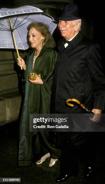 Helen Gurley Brown and David Brown attend Jonathan Tisch-Laura Steinberg Wedding Reception on April 18, 1988 at the Metropolitan Museum of Art in New...