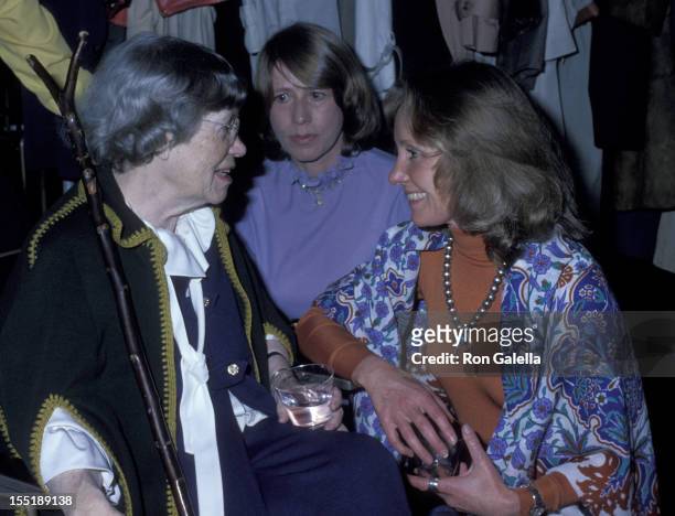 Margaret Mead and Lola Redford attend A Future With Alternatives Benefit on May 5, 1978 at St. John the Divine Cathedral in New York City.