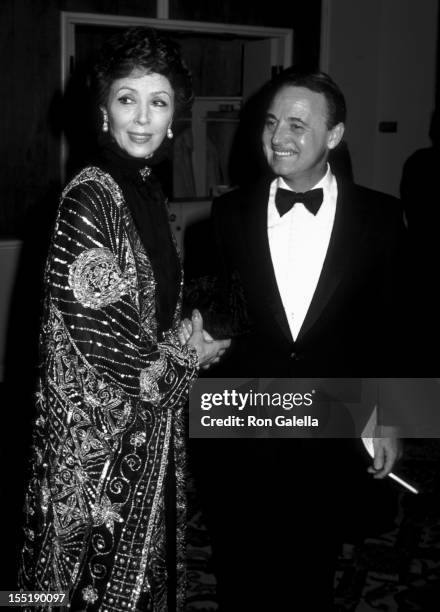 Actress Dana Wynter and John Hillerman attend 39th Annual Golden Globe Awards on January 30, 1982 at the Beverly Hilton Hotel in Beverly Hills,...