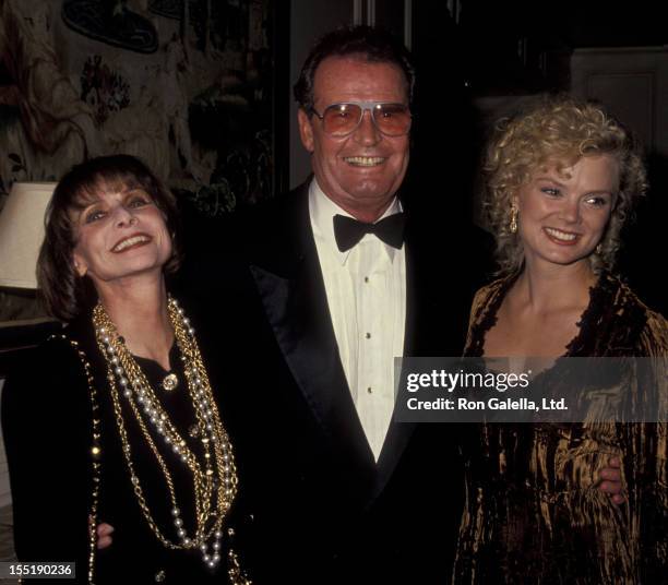 Actor James Garner, wife Lois Garner and Romy Windsor attend Television Academy Hall Of Fame Gala on September 23, 1991 at the Beverly Wilshire Hotel...