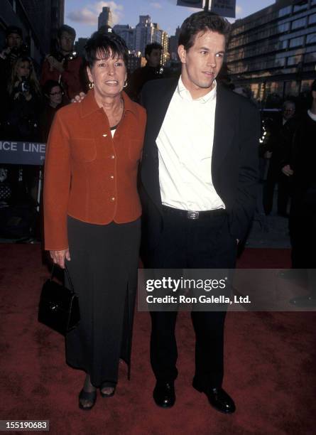 Actor Mark Wahlberg and mother Alma Wahlberg attend the "Les Miserables" New York City Premiere on April 20, 1998 at Sony Theatres Lincoln Square in...