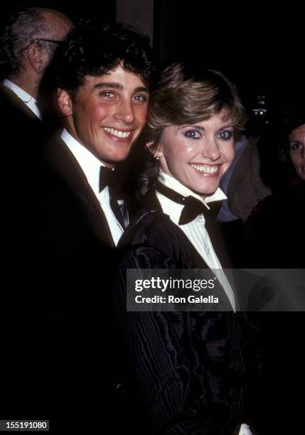 Singer Olivia Newton-John and boyfriend Matt Lattanzi attends the Ninth Annual American Film Institute Lifetime Achievement Award Salute to Fred...