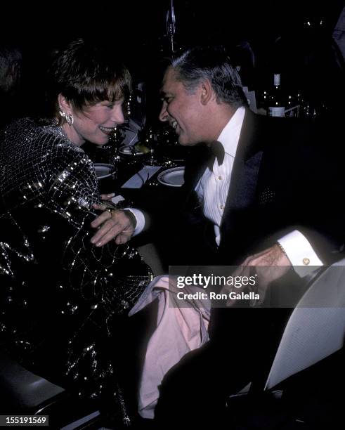 Actress Shirley MacLaine and producer Martin Richards attend the New York Telephone's "A Gala Musice Tribute to Gwen Verdon and Cy Coleman" Dinner...