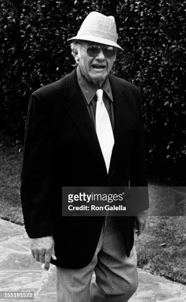 Actor Alan Hale Jr. Attends Jim Davis Memorial Service on May 1, 1981 at Forest Lawn Memorial Park in Glendale, California.