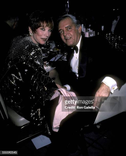 Actress Shirley MacLaine and producer Martin Richards attend the New York Telephone's "A Gala Musice Tribute to Gwen Verdon and Cy Coleman" Dinner...