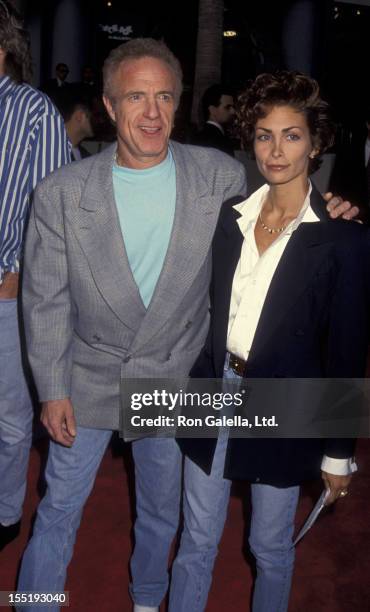 Actor James Caan and Ingrid Hajek attend the screening of "So I Married An Axe Murderer" on July 28, 1993 at the Galaxy Theater in Hollywood,...