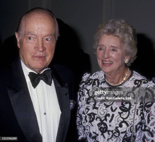 Actor Bob Hope and wife Dolores Hope attend St. Jude Children's Hospital Benefit Gala on September 5, 1987 at the Century Plaza Hotel in Century...
