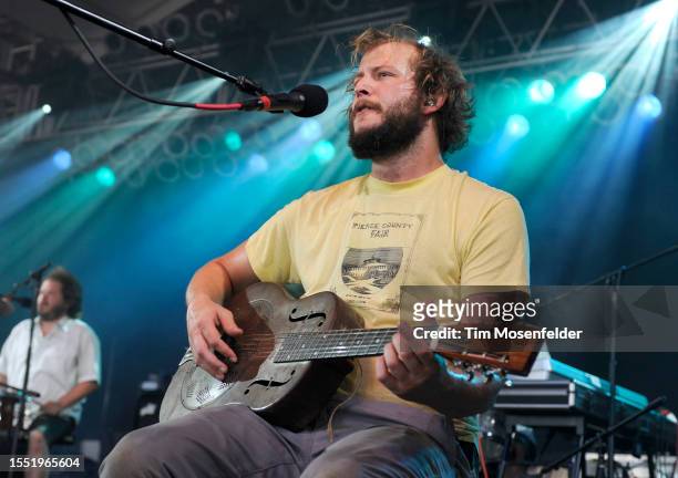 Justin Vernon of Bon Iver performs during Bonnaroo 2009 on June 13, 2009 in Manchester, Tennessee.