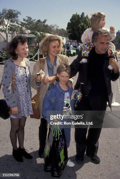 Actor Maximillian Schell, Natasha Schell and family attend the premiere of "Teenage Mutant Ninja Turtles 2" on March 17, 1992 at the Cineplex Odeon...