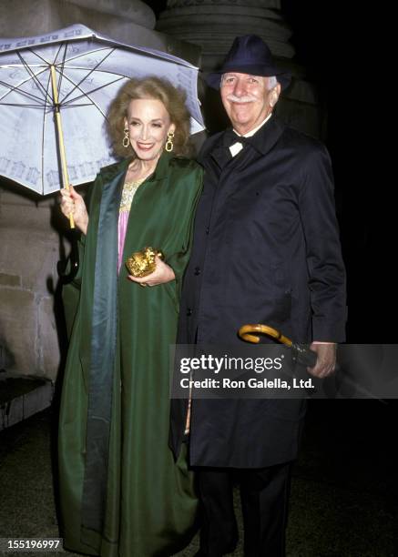 Helen Gurley Brown and David Brown attend Jonathan Tisch-Laura Steinberg Wedding Reception on April 18, 1988 at the Metropolitan Museum of Art in New...
