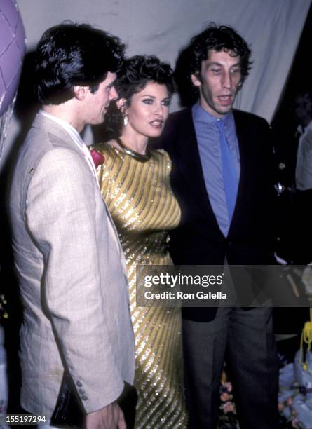 Actress Raquel Welch, husband Andrew Weinfeld and her son Damon Welch attend Raquel Welch's Opening Night Performance in "Woman of the Year" on June...