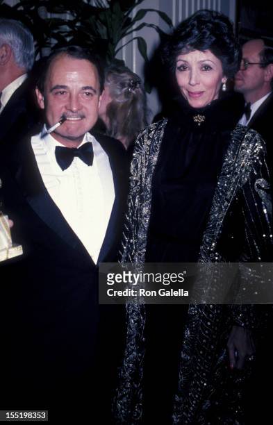 John Hillerman and actress Dana Wynter attend 39th Annual Golden Globe Awards on January 30, 1982 at the Beverly Hilton Hotel in Beverly Hills,...