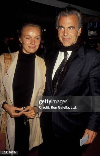 Actor Maximillian Schell and Natasha Schell attend the premiere of "Misery" on November 29, 1990 at Mann Village Theater in Westwood, California.