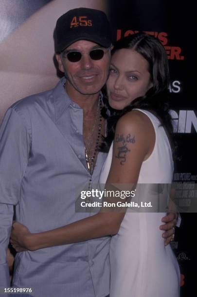 Billy Bob Thornton and actress Angelina Jolie attend the world premiere of "Original Sin" on July 31, 2001 at the Director's Guild Theater in...