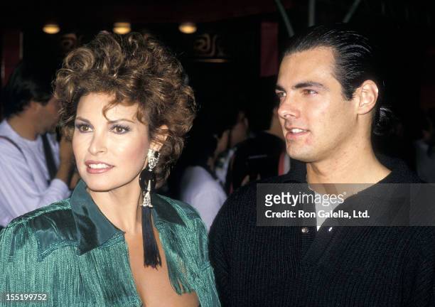 Actress Raquel Welch and son Damon Welch attend the "Crocodile Dundee II" Hollywood Premiere on May 22, 1988 at Mann's Chinese Theatre in Hollywood,...