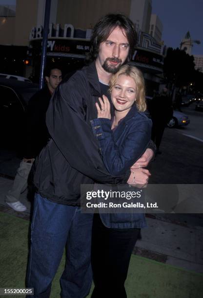 Comedian Tom Green and actress Drew Barrymore attend the "Freddy Got Fingered" Westwood Premiere on April 18, 2001 at Mann Village Theatre in...