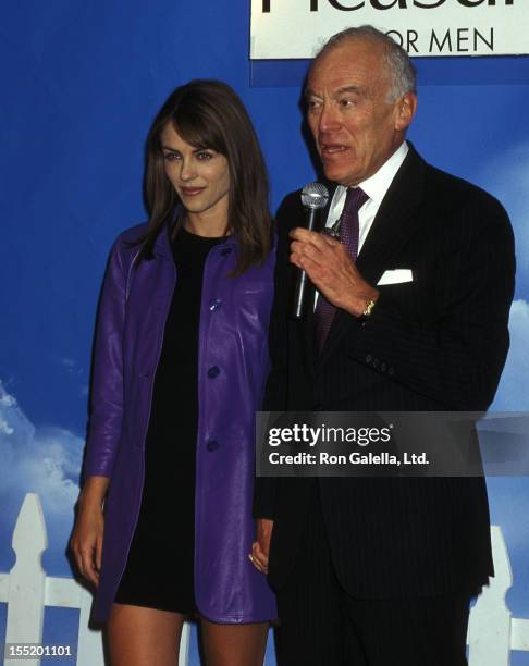 Actress Elizabeth Hurley and businessman Leonard A. Lauder attend Estee Lauder Company Launches New Fragrance "Lauder Pleasures for Men" on May 7,...