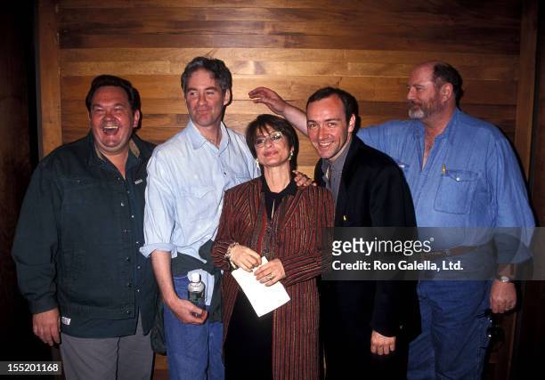 Actor David Schramm, actor Kevin Kline, actress Patti LuPone, actor Kevin Spacey and actor David Ogden Stiers attend The Juilliard School's Drama...
