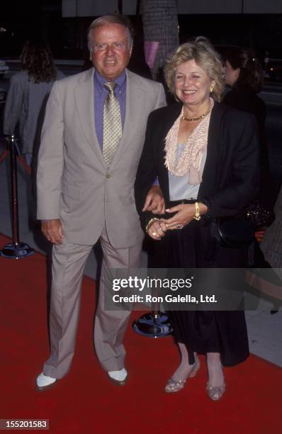 Actor Dick Van Patten and wife Patricia Van Patten attend the premiere of "Robin Hood - Men In Tights" on July 23, 1993 at the Academy Theater in...