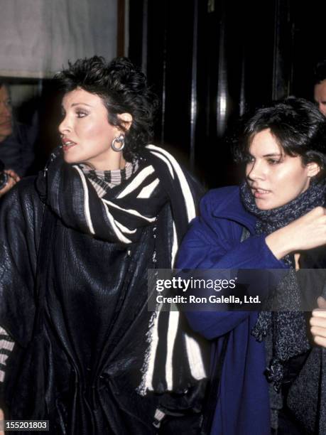 Actress Raquel Welch and daughter Tahnee Welch attend the "Scarface" Premiere Party on December 1, 1983 at Sardi's Restaurant in New York City.