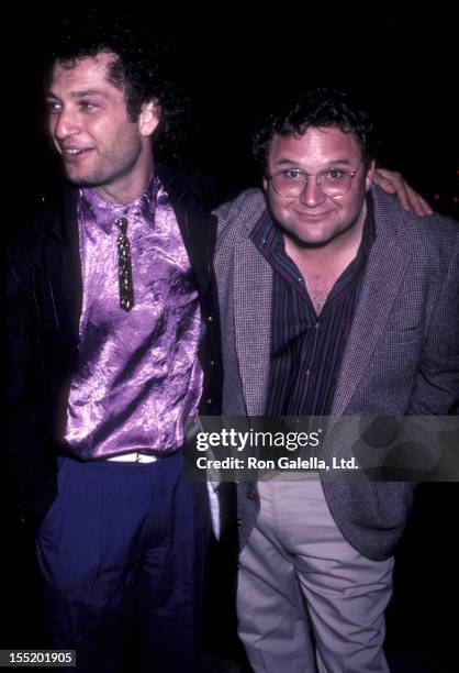 Actors Howie Mandel and Stephen Furst attend NBC Affiliates Party on June 18, 1986 at the Century Plaza Hotel in Century City, California.