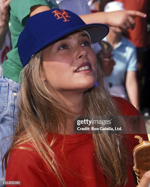 Model Christie Brinkley attends the 25th Annual Artists & Writers Charity Softball Game on August 26, 1989 at Herrick Park in East Hampton, Long...