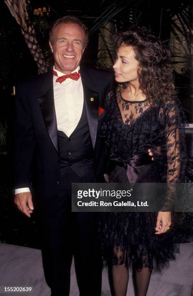Actor James Caan and Ingrid Hajek attend Variety Benefit Gala Honoring Joe Roth on June 27, 1991 at the Century Plaza Hotel in Century City,...