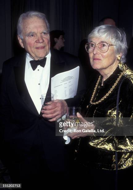 Journalist Andy Rooney and wife Marguerite Rooney attend International Press Freedom Awards on November 26, 1996 at the Waldorf Hotel in New York...