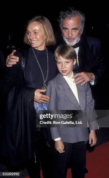 Actor Maximillian Schell, Natasha Schell and son Matha Schell attend the premiere of "Stalin" on November 12, 1992 at the Director's Guild Theater in...