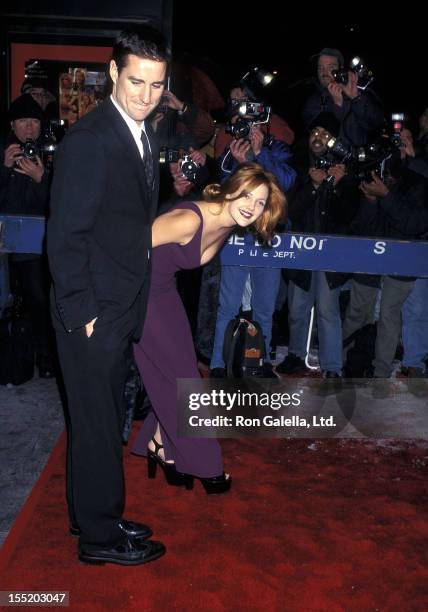 Actor Luke Wilson and actress Drew Barrymore attend the "Everyone Says I Love You" New York City Premiere on January 9, 1997 at the Ziegfeld Theater...