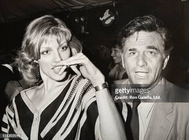 Actor Peter Falk and Shera Danese attend the premiere of "Ghostbusters" on June 7, 1984 at the Avco Cinema in Westwood, California.