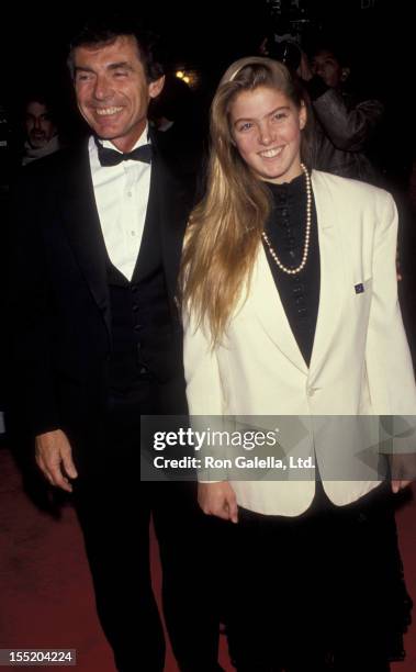 Actor David Birney and daughter Kate Birney attend the screening of "Hamlet" on December 18, 1990 at Mann Village Theater in Westwood, California.