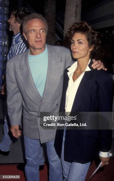 Actor James Caan and Ingrid Hajek attend the screening of "So I Married An Axe Murderer" on July 28, 1993 at the Galaxy Theater in Hollywood,...
